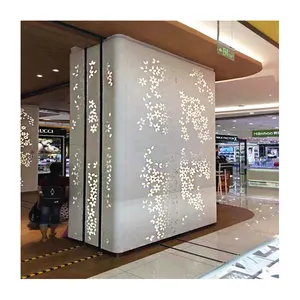 Modern Building Material Aluminum Perforated Column Cladding Panel Lobby Metal Decoration