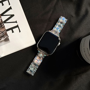 <span class=keywords><strong>Correa</strong></span> de reloj <span class=keywords><strong>transparente</strong></span> con láser para <span class=keywords><strong>Apple</strong></span> <span class=keywords><strong>Watch</strong></span>, <span class=keywords><strong>correa</strong></span> de reloj de resina colorida galvanizada de alta calidad para Iwatch 9/8/7 - Product Image 2