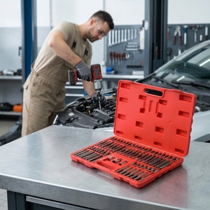 Jeu <span class=keywords><strong>de</strong></span> 75 embouts <span class=keywords><strong>de</strong></span> douilles longs et courts, hexagonaux, Torx, combinés, en CRV, 3/8" et 1/2" - Product Image 5