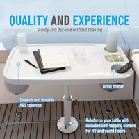 Kit de pieds de table basse rectangulaire en plastique amovibles avec support pour téléphone portable et porte-boissons