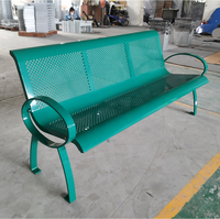 Bancs de patio extérieurs modernes en acier enduit de poudre résistant aux intempéries de 6 pieds de long banc de table de pique-nique en métal