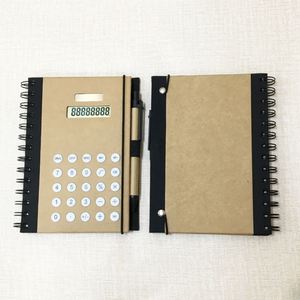 Creative Multifunction 8 Digits Calculator Notebook with Pen Solar Energy <b>Notepad</b> Kraft Paper Cover Office Supply Calculadora - Product Image 5