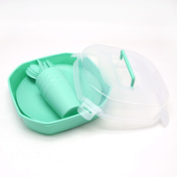Ensemble de vaisselle de camping portable 22 pièces, couteau, fourchette, cuillère, tasse, plastique PP, pour les vacances en plein air, vente en gros, personnalisable