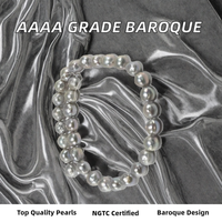 Perles d'eau douce blanches de qualité AAAA certifiées NGTC, 8-9 mm, forme baroque, pour la fabrication de bijoux