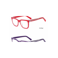Montures de lunettes optiques carrées épaisses en acétate avec détails de branches à motifs pour lunettes de vue unisexe OEM ODM