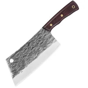 سكين تقطيع اللحم Cleaver Wengewood مقبض سكين تقطيع الثقيلة مزورة عالية الجودة مطبخ شعار مخصص