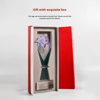 Trophée en cristal personnalisé, haut de gamme, élégant, créatif, en forme de rose, récompense commémorative de retraite, fabriqué en Chine