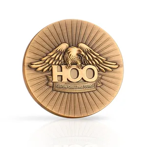 Benutzer definierte 3D Eagle Druckguss Antik Gold Challenge Gedenkmünzen für Club mitglied
