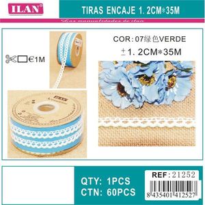 Strisce di pizzo Ilan 1,2 cm x 35 m colore verde per artigianato e decorazioni - Product Image 3