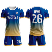 Jersey Sepak Bola Cetak Digital Seluruh Badan Custom Cepat Kering Sublimasi Kain Polyester Bernapas Lintas Negara Musim Panas Pendek