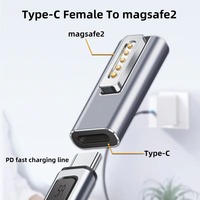Adaptateur magnétique USB Type-C PD pour Magsafe 1 2 MacBook Air Pro Indicateur LED 100W Adaptateur de prise magnétique à charge rapide
