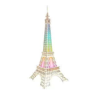 Melhor venda de quebra-cabeça colorido da torre eiffel 3d para jogar