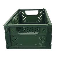 Caisse pliable en plastique légère, multifonctionnelle et empilable pour le rangement des nécessités quotidiennes