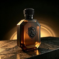 Flacon de parfum en verre vide octogonal avec logo personnalisé, 30 ml, 50 ml, 100 ml, vert foncé/ambre, vaporisateur à pompe, boîte cadeau de luxe