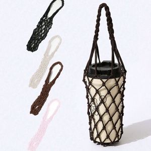 Portable Water Bottle Pouch Mesh Water Bottle Sleeve Bag with Handle Cup Holder Storage Bag - Product Image 2
