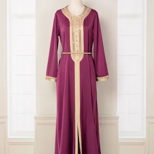 MT018Fabrication Eid femmes robes d'église dames élégantes arabe femmes musulmanes robe brodée manches longues
