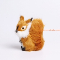 Prix usine 7cm en peluche Animal Sculpture Collection écureuil Statue Figurine artificielle fourrure Figure pour bureau ferme décor