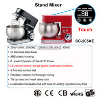 Nouveau Style Batidora Kitchen 5L 1300W Robot Pâtissier Professionnel avec Écran Tactile LED Numérique, Mélangeur à Œufs et Robot Culinaire