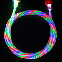 Câble de charge rapide PD 60W de haute qualité avec éclairage LED et blindage tressé, 1m/2m, USB vers Type-C, pour iPhone