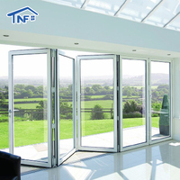 Porte pliante en aluminium certifiée NFRC américaine, porte moderne en accordéon, porte extérieure en verre pour patio, stores, directement de l'usine