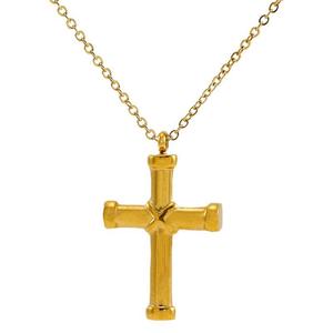 <b>Cross</b> Pendant Necklace Stainless Steel Gold Plated With Diamond Inlay For Women Fashion Jewelry Gift Clavicle <b>Chain</b> - Product Image 5