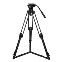 Kit trépied professionnel MagicLine DV-8A en aluminium robuste pour caméra vidéo avec système d'équilibrage, bouton de verrouillage et niveau à bulle