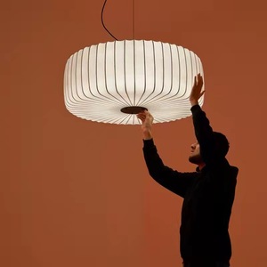 Modern Japanese Wabi-Sabi Style Designer Pendant Light Modern Silk Lighting Fixture <b>for</b> Living Room <b>Bedroom</b> Chic <b>Chandelier</b> - Product Image 3