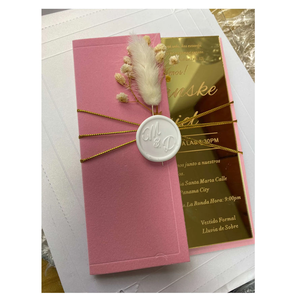 การ์ดอะคริลิคสีทองสุดหรูซองกำมะหยี่สำหรับบัตรเชิญงานแต่งงาน/การ์ดอวยพร/ปาร์ตี้ที่โปรดปรานในวันวาเลนไทน์ - Product Image 1