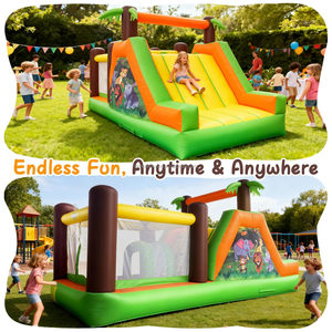 Nouvelle structure gonflable sur le thème de la jungle, château gonflable en PVC, parc de trampolines, toboggan gonflable <span class=keywords><strong>pour</strong></span> enfants, parc d'attractions extérieur - Product Image 3