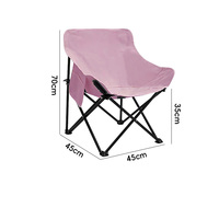 Chaise pliante de loisirs en acier carbone rose, légère et portable, multi-usages pour le camping, en stock usine
