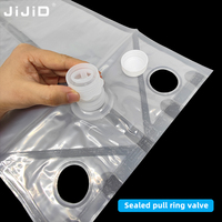 Sac aseptique JIJID 20L, sac en boîte avec fermeture à anneau, adapté à une utilisation en extérieur, pour l'emballage de boissons liquides et d'eau.
