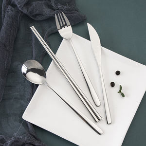 Juego de cucharas y palillos coreanos de acero inoxidable 304, alta calidad - Product Image 1