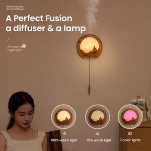 Diffuseur d'arômes pour usage domestique, humidificateur à huiles essentielles, lumières LED décoratives, humidificateur mural avec télécommande - Product Image 4