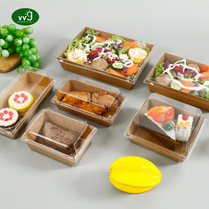 Vg छोटे चारक्यूरी बॉक्स के साथ स्पष्ट ढक्कन डिस्पोजेबल खाद्य कंटेनर क्राफ्ट डेज़र्ट बेकरी बॉक्स सैंडविच कुकी सुशी केक के लिए - Product Image 4