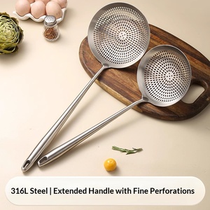 Cuchara Coladora de Acero Inoxidable 304, Utensilio de Cocina de Grado Alimenticio para Freír, Escurrir Pasta, Fideos y Otras Comidas - Product Image 2