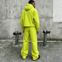Ensemble de survêtement personnalisé pour homme, coupe-vent, imperméable, à capuche, uni, léger, streetwear, sport de plein air, nylon, vêtements de sport
