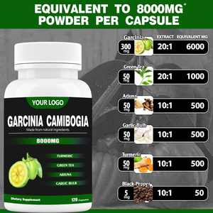 Cápsulas de Garcinia Cambogia a Granel de Marca Privada OEM, Suplementos Puros para Adelgazar, Píldoras de HCA, Cápsulas de Extracto de Garcinia Cambogia - Product Image 3