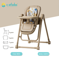 Chaise haute bébé multifonctionnelle moderne pliable à hauteur réglable avec plateau amovible et coussin en plastique pour l'alimentation et les repas