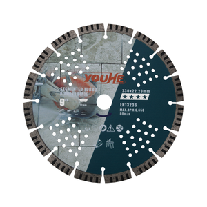 Hoja de sierra Turbo YOUHE de 9 \ "de 230*22,23 MM de ancho con orificio para gotas de agua OEM personalizable para corte Industrial de hormigón y granito - Product Image 1