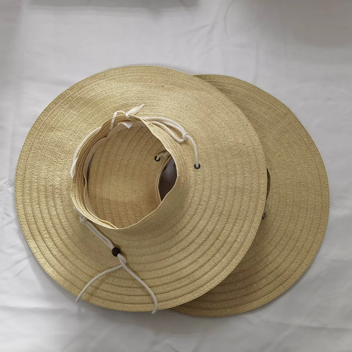 Hawaii Honolulu Summer Paper Straw Open Top No Crown Crownless Hat con cuerda ajustable