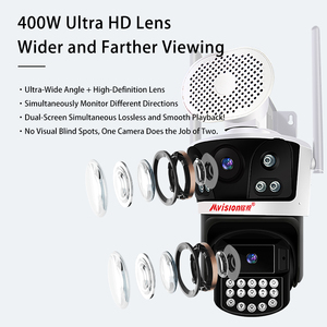 Caméra IP extérieure 4G WiFi à double objectif et double écran 4MP, système de sécurité sans fil PTZ 360° avec vision nocturne couleur - Product Image 2