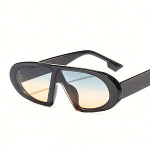 Gafas de Sol Retro de Moda 2020 para Hombre y Mujer, Lentes de Una Pieza con Degradado, Protección UV400, Estilo Steampunk Ovaladas - Product Image 1