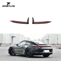 Séparateur de pare-choc arrière en Fiber de carbone, 2 pièces, pour Porsche 991, 911 Carrera 4 GTS 991 T 3.0, 2017 — 2019