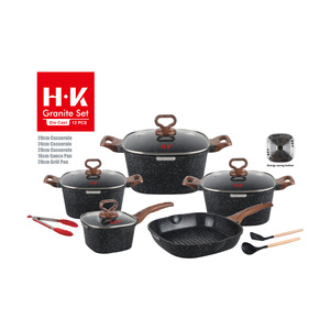 Nouveau Style Steak Pot Carré 12 Pièces En Métal Batterie De Cuisine Revêtement Antiadhésif <span class=keywords><strong>Four</strong></span> Passe Au Gaz Poêles À Induction Maison Passe Au <span class=keywords><strong>Lave</strong></span>-<span class=keywords><strong>Vaisselle</strong></span> - Product Image 1