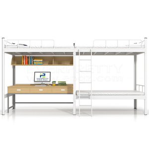 Двухъярусная кровать для студентов со столом и шкафами для хранения для взрослых, Высококачественная мебель для общежития на продажу - Product Image 2