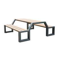 Table de pique-nique en bois WPC pour l'extérieur, usage commercial, pour restaurant, jardin, terrasse, aire de jeux, table et banc de jardinage