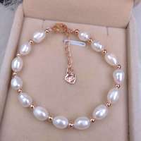 Bijoux de mode Perle d'eau douce naturelle Usine Ventes directes Bracelet Femme À la main DIY Millet Perles Simple Plaqué Or