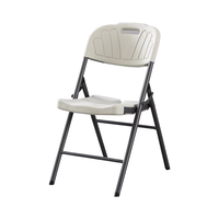 Chaise pliante en plastique imperméable robuste ZDY-13 avec cadre en métal gris, chaise portable d'extérieur pour événements et maison