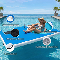 Plateforme aquatique gonflable populaire en PVC, ponton flottant Drop Stitch pour usage intérieur/extérieur, 5 à 10 passagers