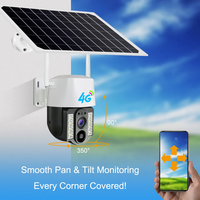Nuevo V380 inalámbrico al aire libre IP66 3MP Cámara con batería solar H.265 Energía solar CCTV IP PTZ 4G Cámara solar